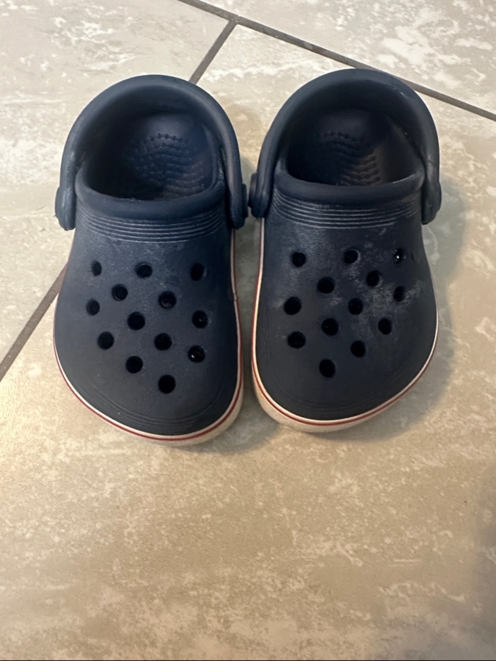 Kids Navy Slip-On crocs Size c6